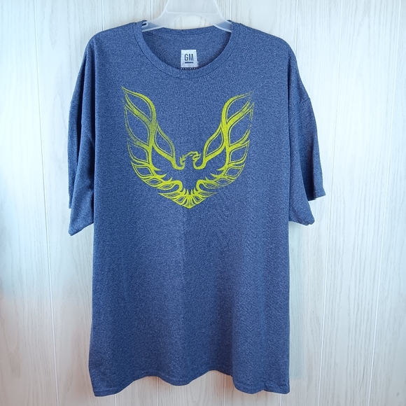 Pontiac Firebird Logo Men's T-Shirt 2XL Blue-Gray Graphic Print GM Licensed.  - Picture 2 of 9